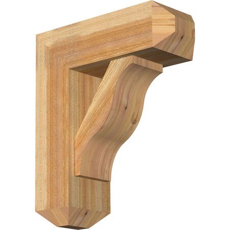 Ekena Millwork Funston Craftsman Rough Sawn Bracket w/ Offset Brace, Western Red Cedar, 8"W x 22"D x 26"H BKT0806X22X26FST04RWR